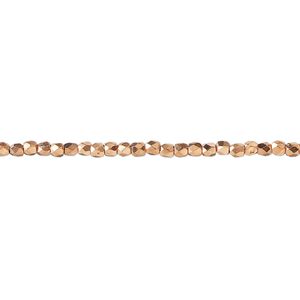 Bead, fire-polished, copper-plated glass, opaque clear, 2mm faceted round. Sold per 1 mass, approximately 1,200 beads.