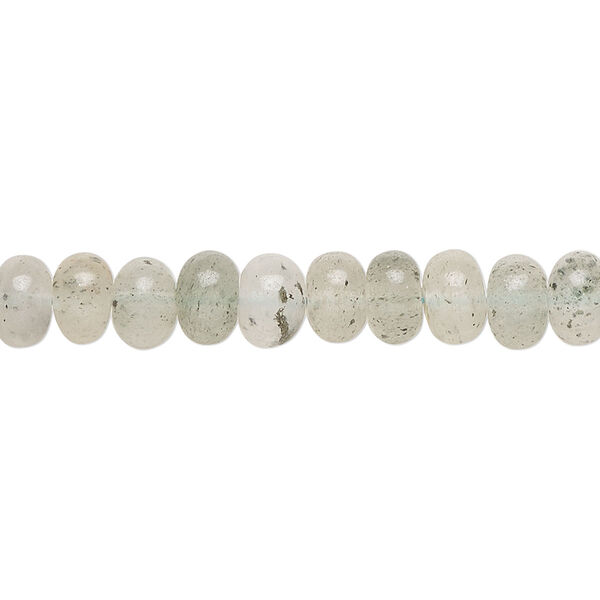Bead, moss aquamarine (heated), dark, 6x4mm-7x6mm hand-cut rondelle, C grade, Mohs hardness 7-1/2 to 8. Sold per 14-inch strand, approximately 75 beads. image number 0