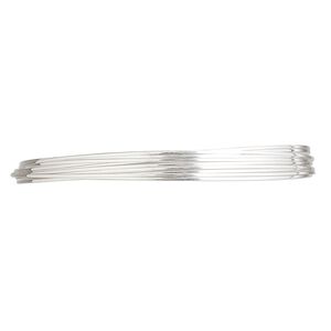 Wire, sterling silver, half-hard, half-round, 24 gauge. Sold per pkg of 5 feet.