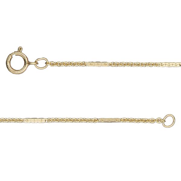 Chain, 14Kt gold-filled, 1.4mm dapped bar and link, 16 inches with springring clasp. Sold individually. image number 0