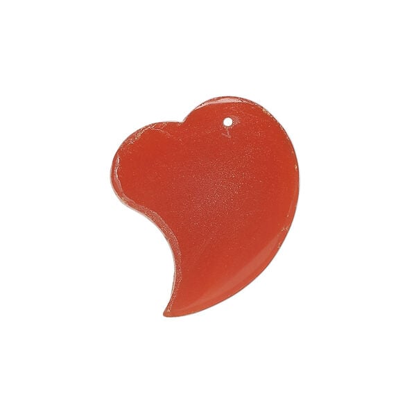 Carnelian 1pkg1, hand-cut top-drilled flat heart drop, 25x19mm image number 0