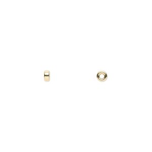 Bead, 14Kt gold-filled, 3x1.5mm rondelle. Sold per pkg of 2.