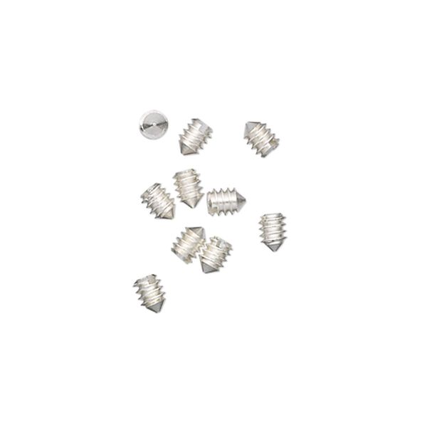 Screw, Screw-Tite Crimps™, silver-plated copper, 2x1mm. Sold per pkg of 10. image number 0