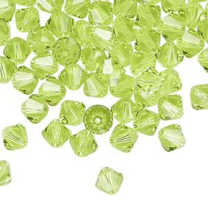 Bead 144pk citrus green, Crystal Passions® 6mm bicone 5328
