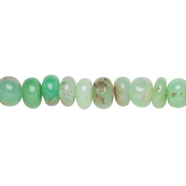 Chrysoprase 1pkg1, hand-cut rondelle bead natural 12 inch 6x3mm-7x5mm image number 0