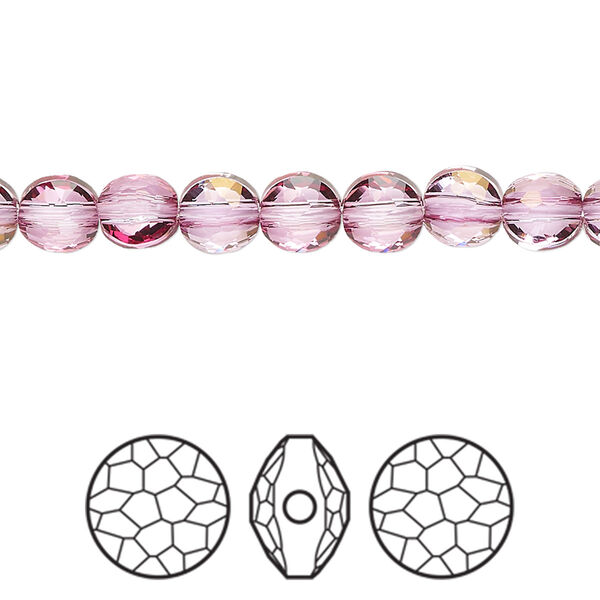 Bead 288pk dark rose, Swarovski® 6mm puffed round 5034 image number 0
