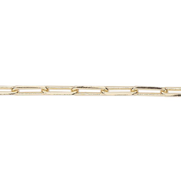 Chain, gold-finished brass, 3.3mm paperclip. Sold per pkg of 5 feet. image number 0