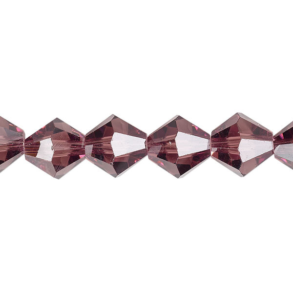 Bead 1pk transparent amethyst purple, Celestial Crystal® 10mm bicone 8 inch image number 0