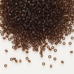 Seed bead, Delica®, glass, pkg/7.5g, #11 round, transparent root beer (DB-0715).