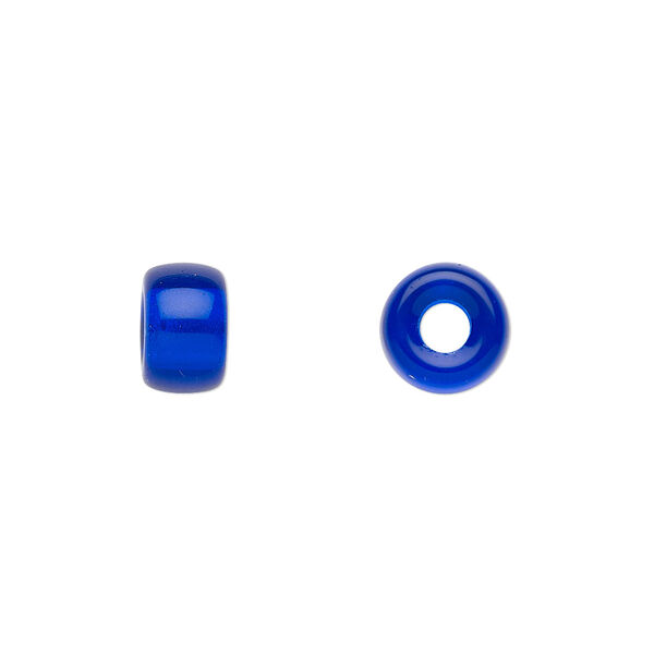 Bead, Czech pressed glass, cobalt, 9x6mm crow. Sold per 15-1/2" to 16" strand, approximately 70 beads. image number 0