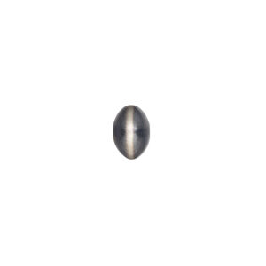 Bead, Navajo pearl style, brushed oxidized sterling silver, 9 x 6mm saucer. Sold individually.
