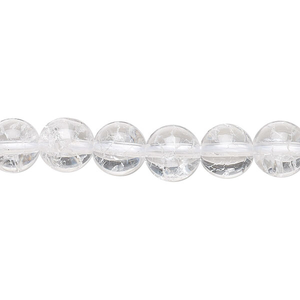Bead, ice flake quartz (heated), 8mm round, B grade, Mohs hardness 7. Sold per 15-1/2" to 16" strand. image number 0