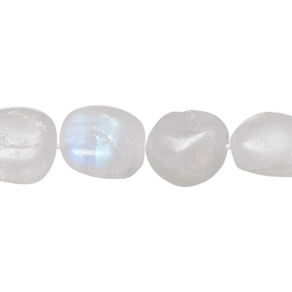 Bead, rainbow moonstone (natural), small to medium nugget, Mohs hardness 6 to 6-1/2. Sold per 15-1/2" to 16" strand. image number 0