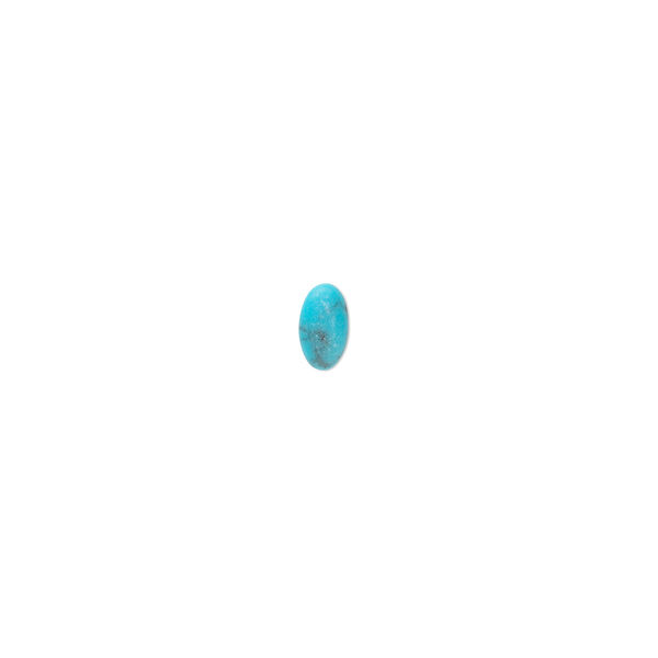 Cabochon, turquoise (assembled), 5x3mm calibrated oval, Mohs hardness 5 to 6. Sold per pkg of 6. image number 0