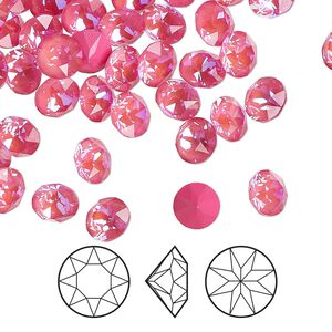 Chaton 144pk crystal lotus pink DeLite, Crystal Passions® 6.14-6.32mm round SS29 1088
