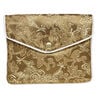 Pouch 1pkg3 silver-finished steel and rayon brocade, multicolored, 4.75x4-inch floral pattern. image number 2