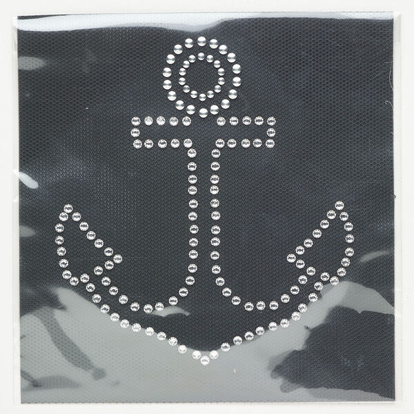 Transfer crystal / aluminum 1pkg1 4-1/2x4-inch iron-on anchor, clear / silver finish image number 0
