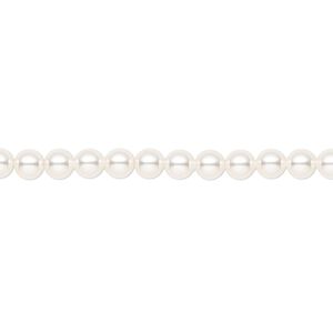 Pearl 500pk white, Crystal Passions® 4mm round 5810