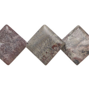 Crazy Horse&trade; stone (calcite / limestone) 1pkg1, matte puffed diamond bead natural, 15 inch 19-20mm