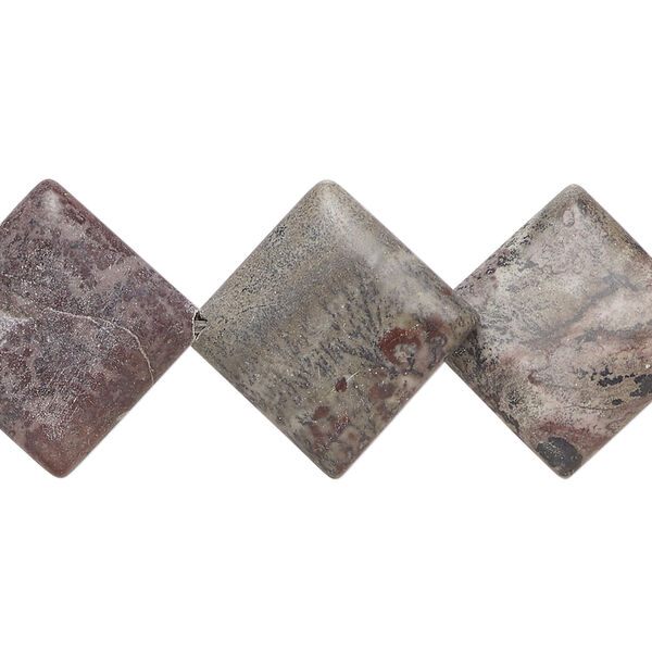 Crazy Horse&trade; stone (calcite / limestone) 1pkg1, matte puffed diamond bead natural, 15 inch 19-20mm image number 0