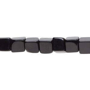 Black onyx 1pkg1, cube bead 15.5-16 inch 6mm