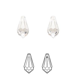 Drop 4pk crystal, Crystal Passions® 13x6.5mm pendant teardrop 6000