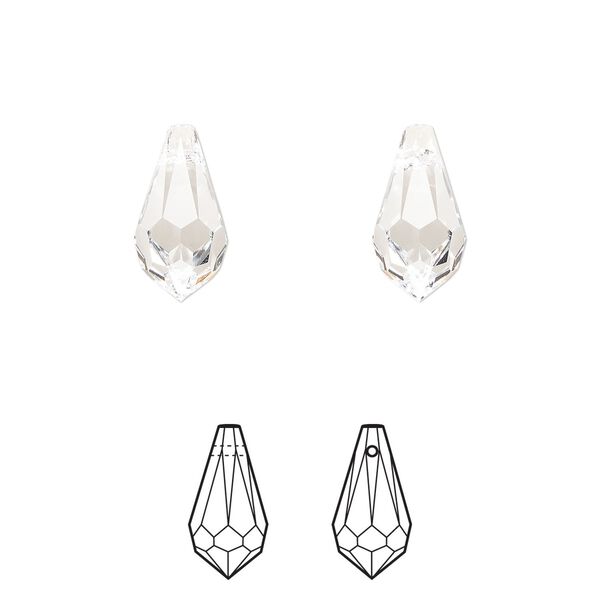 Drop 4pk crystal, Crystal Passions® 13x6.5mm pendant teardrop 6000 image number 0