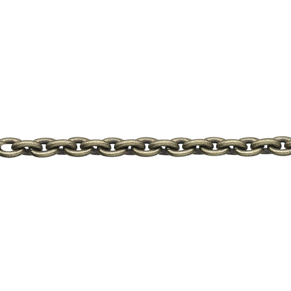 Chain, antique gold-plated steel, 4.8x3.3mm cable. Sold per pkg of 5 feet. image number 0