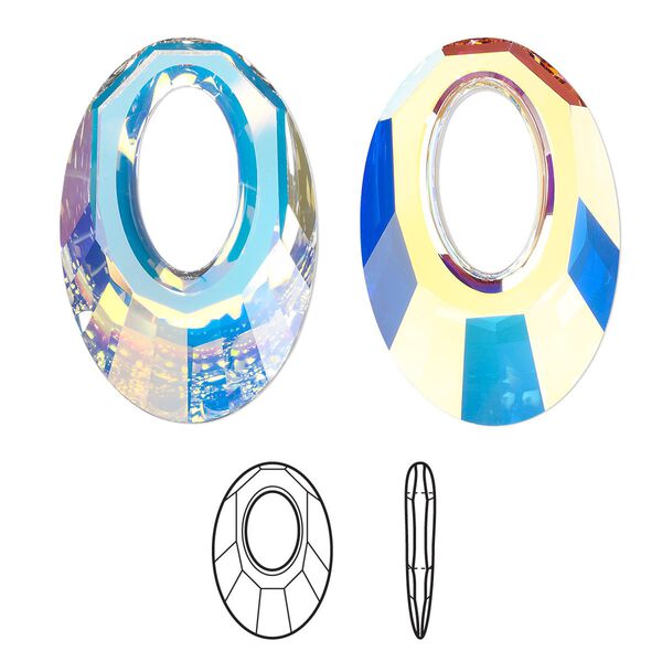 Focal 6pk crystal AB, Swarovski® 40x27mm pendant helios 6040 image number 0