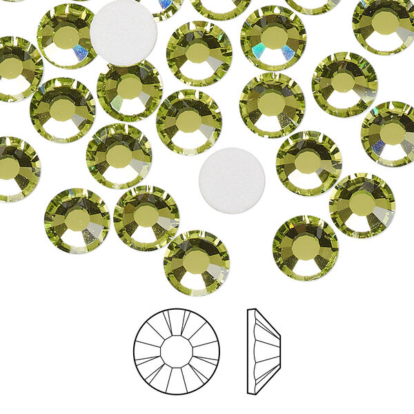 Flat back 144pk limecicle foil back, Preciosa MAXIMA Czech crystal rhinestone 7.069-7.272mm chaton rose round SS34 image number 0