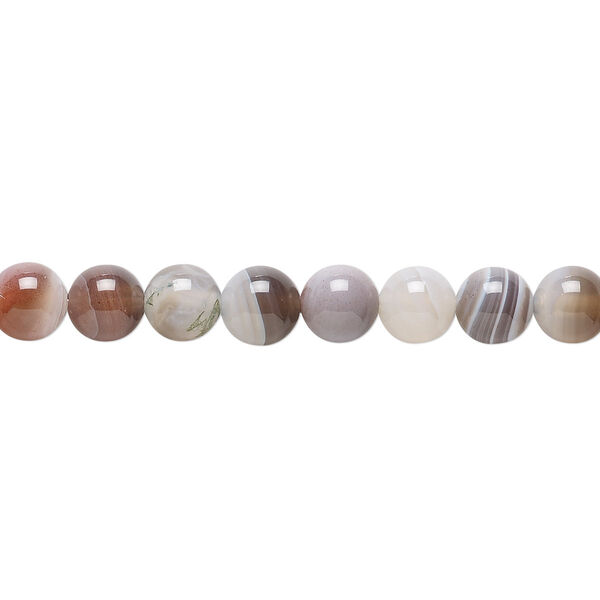 Bead, Botswana agate (natural), 6mm round, B grade, Mohs hardness 6-1/2 to 7. Sold per 15-1/2" to 16" strand. image number 0