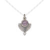 Amethyst / sterling silver 1pkg1, fan drop natural antiqued 14x11.5mm image number 0