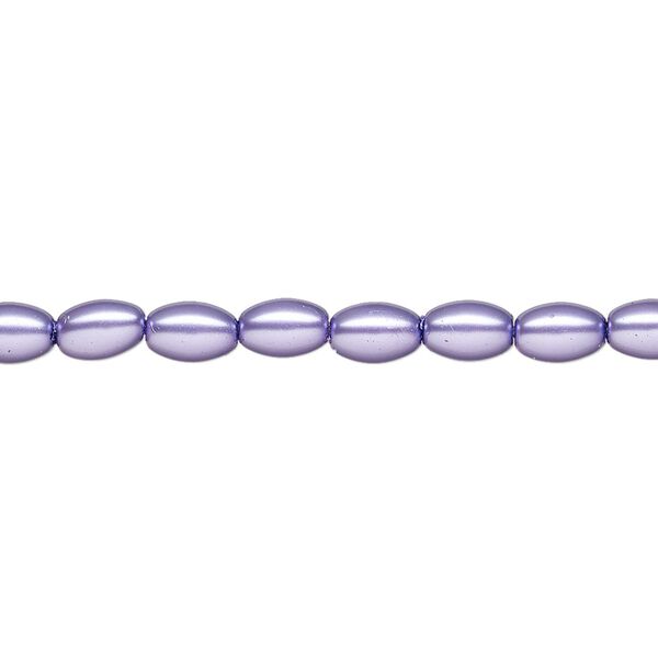 Pearl 1pk violet, Celestial Crystal® 6x4mm rice 15.5-16 inch image number 0