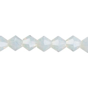 Bead 1pk translucent clear frosted, Celestial Crystal® 8mm bicone 15.5-16 inch