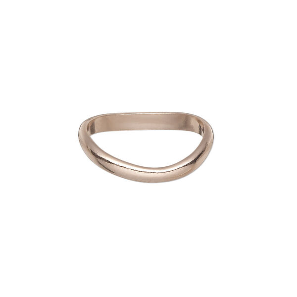 Ring, Create Compliments®, rose gold-plated sterling silver, 4mm wide concaved, size 7. Sold individually. image number 0