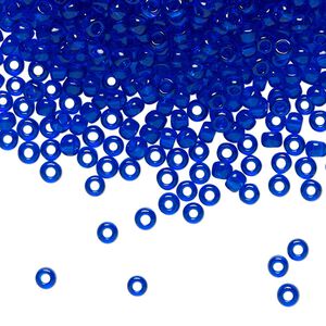 Seed bead, TOHO BEADS®, glass, pkg/250g, #8 round, transparent cobalt (TR-08-8).
