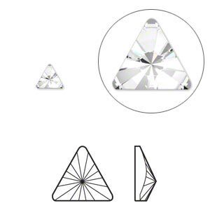Flat back 48pk crystal foil back, Crystal Passions® hotfix rhinestone 5mm rivoli triangle 2716