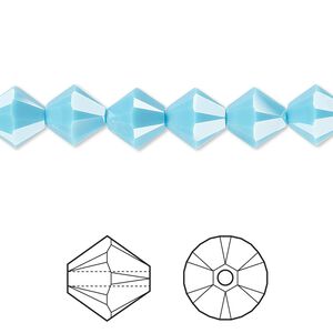 Bead 12pk turquoise, Crystal Passions® 8mm bicone 5328