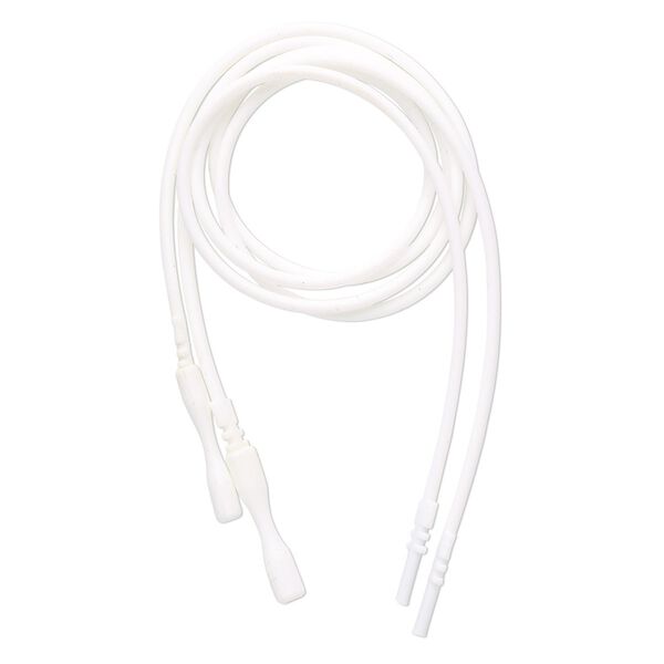 Necklace cord, silicone, opaque white, 2-2.2mm wide, 16 inches with snap closure. Sold per pkg of 4. image number 0