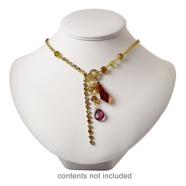 Display, necklace, leatherette, white, 7 x 9 x 8 inches. Sold individually. image number 2