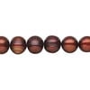 Freshwater pearl 1pkg1, semi-round, 15.5-16 inch dark copper rose 8-10mm cultured image number 0