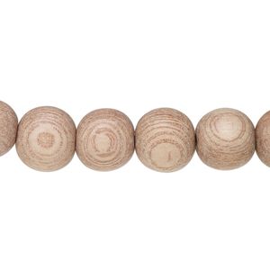 Bead, corkwood tree (natural), pkg/15-1/2 to 16 inches, 10mm round.
