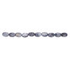 Mother-of-pearl shell 1pkg1, puffed oval bead 14 inch blue steel 21x14mm image number 1