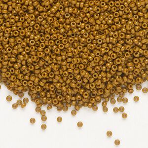 Seed bead, Miyuki, glass, pkg/250g, #15 rocaille, Duracoat® opaque outside dyed sienna, (RR-4459).