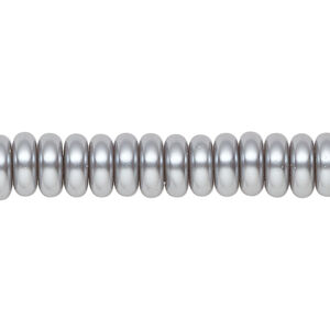 Pearl 1pk pewter, Celestial Crystal® 8x3mm rondelle 15.5-16 inch