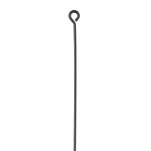 Eye pin, electro-coated brass, black, 3 inches, 21 gauge. Sold per pkg of 10.