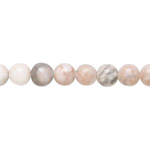 Desert pink marble 1pkg1, round bead natural 15.5-16 inch 5-6mm