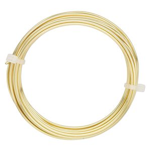 Wire, ParaWire™, gold-finished and silver-plated copper, round, 14 gauge. Sold per 10-foot section.