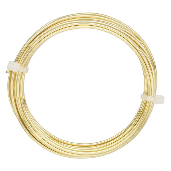 Wire, ParaWire™, gold-finished and silver-plated copper, round, 14 gauge. Sold per 10-foot section. image number 0