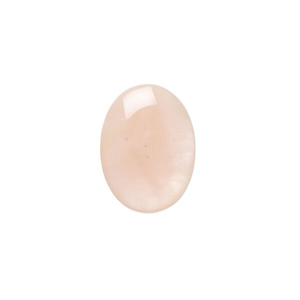 Cabochon, pink shell (coated), 16x12mm calibrated oval, Mohs hardness 3-1/2. Sold per pkg of 2. image number 0